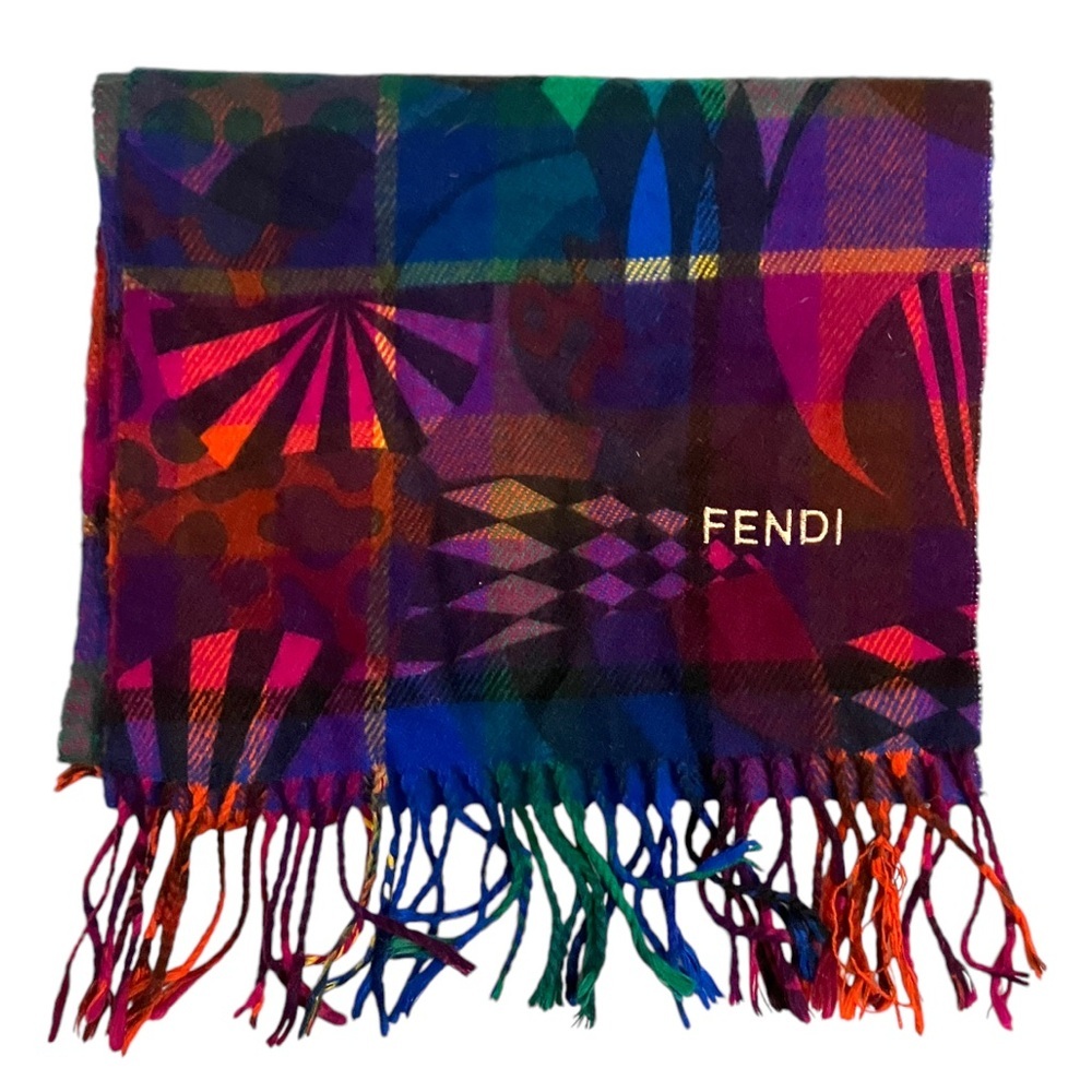 Vintage Fendi Acrylic Logo Scarf